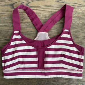 Lululemon Run Stuff Your Bra Seawheeze Special Edition - Plum/White Stripe